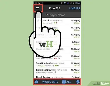 Используйте приложение DraftKings Fantasy Sports, шаг 6