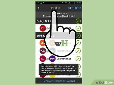 Используйте приложение DraftKings Fantasy Sports, шаг 9
