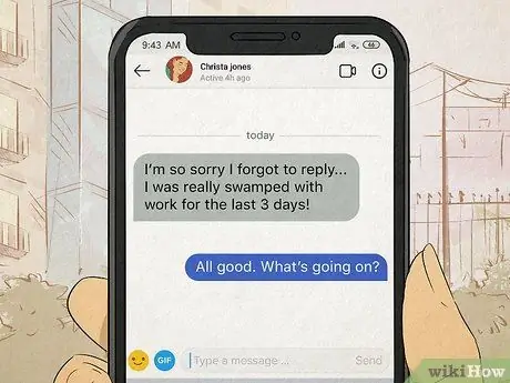 Когда девушка пишет извинения за поздний ответ Шаг 4