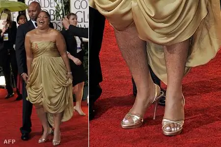 С волосатыми ногами на красной дорожке