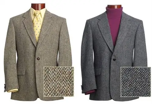 Осенний классический твид, синий микс классический твид