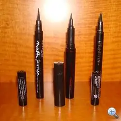 Фломастеры: жидкая подводка для глаз Maybelline Master Precise, Astor, тест которой можно прочитать в блоге о макияже, и сверхстойкая тушь AVON