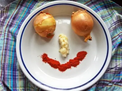 Лук, жир, перец