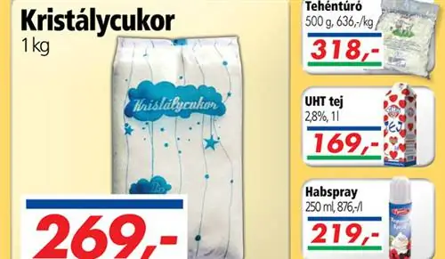 269 HUF за кристаллический сахар - Предложения недели