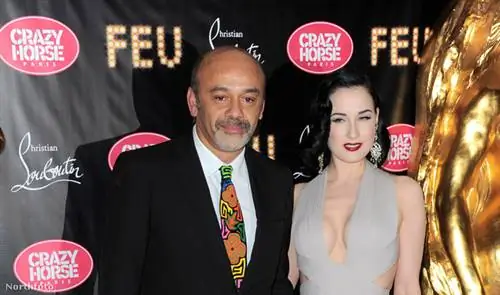 Кристиан Лубутен и одна из его поклонниц Дита фон Тиз