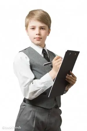 Stockfresh 1611340 школьник с буфером обмена размерM