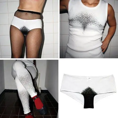 Дизайнерский дуэт добавляет волосы к футболкам и чулкам