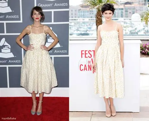 Алекса Чанг и Одри Тоту тоже появились в одном и том же белом платье, одна на «Грэмми», другая на Каннском фестивале