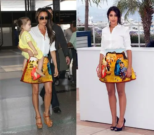 Виктория Бекхэм скопирована в узорчатой юбке