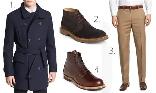 1. Пальто - Topman, 42 000 форинтов; 2. Обувь - 1901 г., 24 000 форинтов; 3. Обувь - Red Wing, 78 000 форинтов; Брюки - Nordstrom, 24 000 форинтов