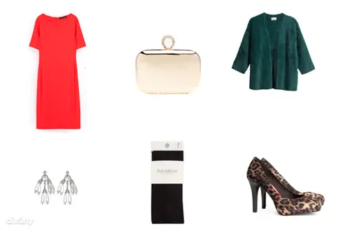 Платье - 13 995 форинтов (Zara), кардиган - 7 990 форинтов (H&M), чулки - 2 990 форинтов (Pull & Bear), серьги - 3 995 форинтов (Zara), сумка - 9 995 форинтов (Bershka), туфли - 8 990 форинтов (H&M)