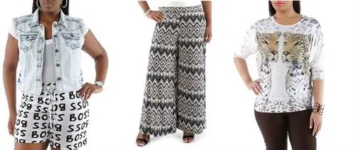 Если что-то настолько безвкусное, что женщина нормального роста не стала бы его носить, то почему бы и вам? Заказать такие чудеса можно на сайте Rainbow.com. Слева направо: жилет 25 долларов, брюки 15 долларов, футболка 15 долларов