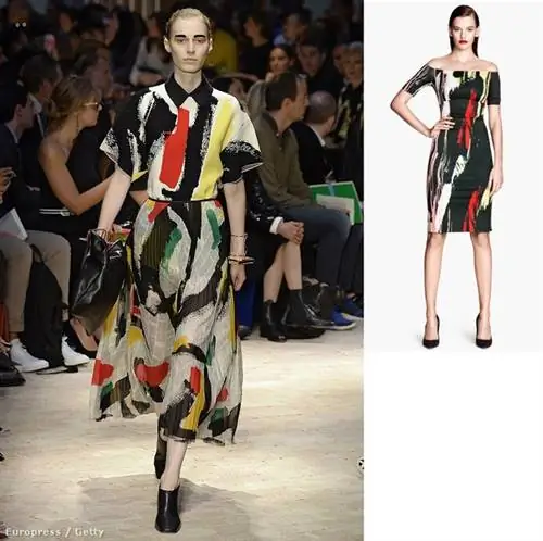 Нажмите на картинку, чтобы узнать подробности! Слева направо: комплект Céline на подиуме, платье H&M, сумка Parfois, 9 995 форинтов, платье Zara, 9 995 форинтов