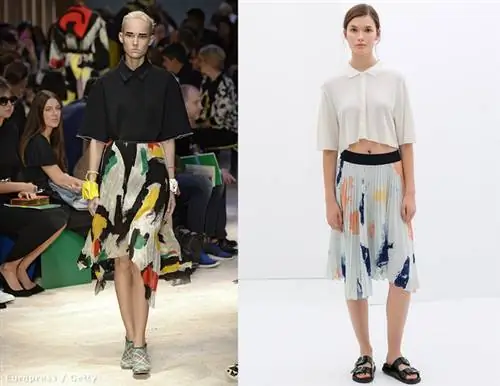 Слева - комплект Céline, справа - юбка Zara за 9 995 форинтов