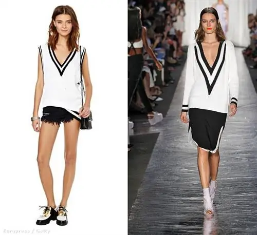 Слева - топ Nasty Gal за 12 880 форинтов, посередине - подиум Rag & Bone, а справа - свитер Nasty Gal с V-образным вырезом