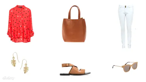 Рубашка - 6 995 форинтов (Zara), брюки - 6 900 форинтов (F&F), серьги - 3,52 евро (Asos), солнцезащитные очки - 3 836 форинтов (Parfois), сумка - 6 995 форинтов (Bershka), сандалии - 15 995 форинтов (Mango)