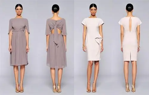 ИСПОЛЬЗОВАНИЕ Неиспользованное: все больше и больше людей выбирают свадебное платье венгерского дизайнера без излишеств, почему бы подружкам невесты также не надеть изысканное красивое платье вместо розовых оборок? Муслиновое платье слева стоит 126 500 форинтов, плиссированное платье до колен справа - 109 300 форинтов