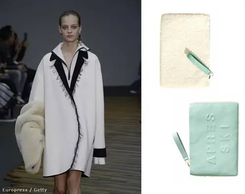 Нажмите на картинку, чтобы увидеть другие аксессуары! Слева направо: муфта Céline, сумка H&M с меховой спинкой, 8 990 форинтов, шляпа Eugenia Kim, 250 долларов, клатч Zara 7 995 форинтов, подиум Kenzo