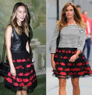 Юбка для поцелуев лучше сочетается с кожаным топом или топом в полоску?