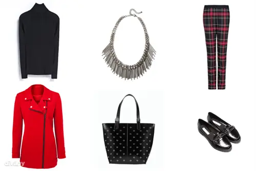 Водолазка - 7995 HUF (Zara), брюки - 6995 HUF (Mango), ожерелье - 2990 HUF (H&M), куртка - 3570 HUF (F&F), сумка - 6900 HUF (F&F), обувь - 6995 HUF (Bershka)