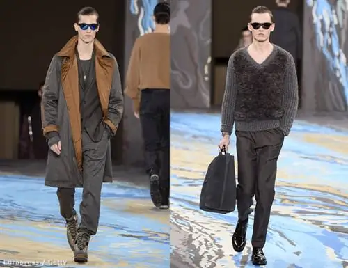 Этой осенью Louis Vuitton думал о серых, синих и коричневых цветах и сочетаниях материалов