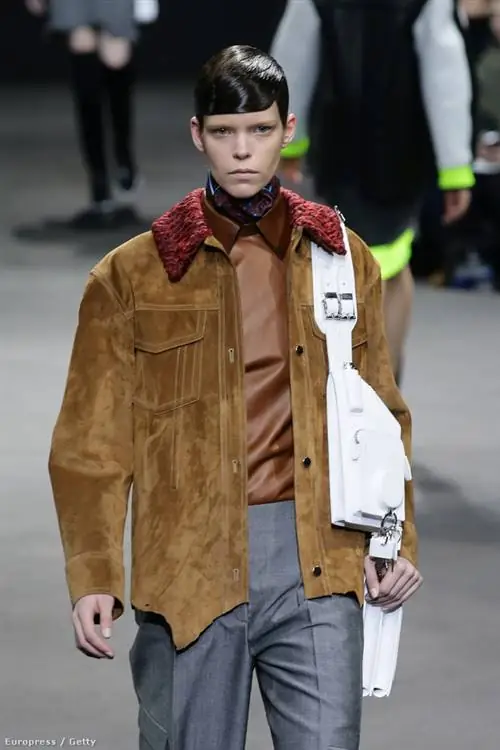 Мужской пиджак из спилка от Wang