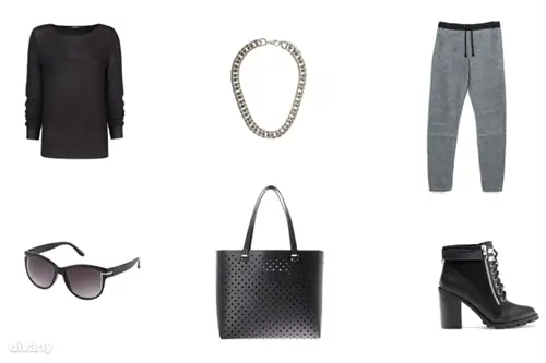Брюки - 5995 HUF (Zara), свитер - 6995 HUF (Mango), колье - 3795 HUF (Parfois), солнцезащитные очки - 1790 HUF (H&M), сумка - 9995 HUF (Stradivarius), туфли - 15995 HUF (Bershka)