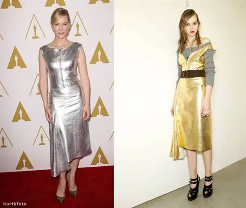 Кейт Бланшетт получила серебряную версию, модель получила золотую версию от Prada