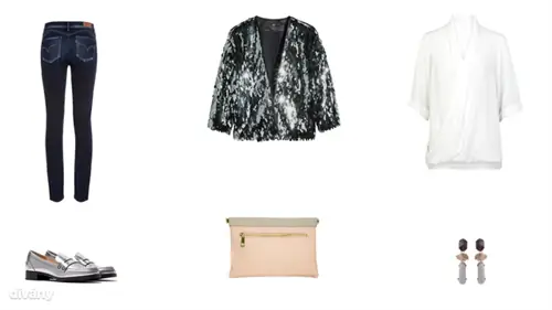 Пальто - 12 990 форинтов (H&M), блузка - 5 490 форинтов (F&F), джинсы - 29 990 форинтов (Levi’s), серьги - 1 995 форинтов (Parfois), сумка - 21,33 евро (Asos), туфли - 15 990 форинтов (Zara)