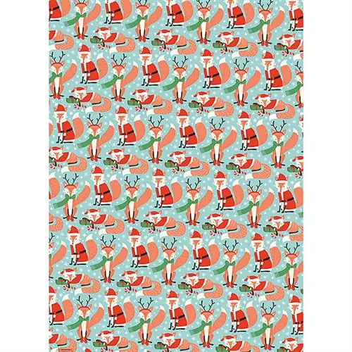 Лиса в костюме Санта-Клауса на упаковке