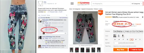 Штаны с Микки Маусом продаются за 15 500 форинтов, а на Aliexpress они продаются за 20 долларов США или около 20 долларов. Вы можете получить его за 5800 форинтов