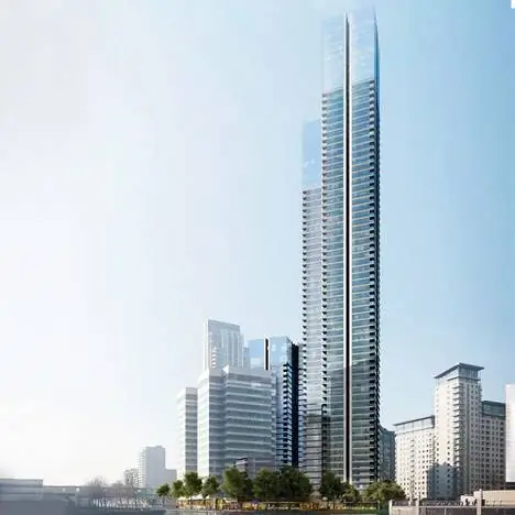 В одном из самых важных деловых и торговых районов города, Кэнэри-Уорф в Восточном Лондоне, находится самое высокое здание Великобритании, 73-этажный небоскреб, рядом с которым Foster + Partners планирует построить 36-этажную башню, в которой разместятся в общей сложности 900 новых квартир