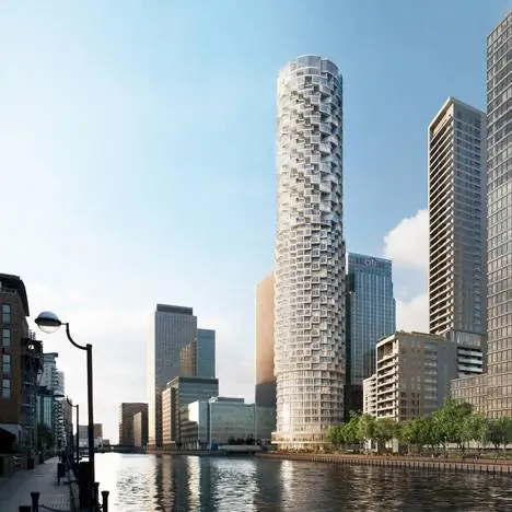 Звездные швейцарские архитекторы, такие как Foster + Partners, участвуют в строительстве Canary Wharf, они обогатят восточную часть Лондона эффектным небоскребом в форме цилиндра, который является одним из пяти новых зданий, которые будут переданы в составе разработки Wood Wharf