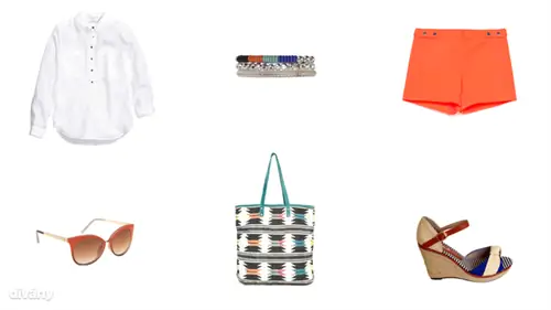 Рубашка - 5990 форинтов (H&M), браслет - 1990 форинтов (F&F), шорты - 3995 форинтов (Zara), солнцезащитные очки - 4995 форинтов (Parfois), сумка - 38,35 евро (Pieces/Asos), сандалии - 3900 форинтов (центр Азии)