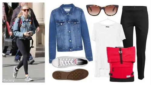 Куртка - 9995 форинтов (Mango), брюки - 3995 форинтов (H&M), топ - 2495 форинтов (Bershka), сумка - 16,44 евро (D. Struct, ASOS), солнцезащитные очки - 171,23 евро (RayBan), обувь - 64,38 евро (ASOS).) Куртка - 9995 форинтов (Mango), брюки - 3995 форинтов (H&M), топ - 2495 форинтов (Bershka), сумка - 16,44 евро (D. Struct, ASOS), солнцезащитные очки - 171,23 евро (RayBan), обувь - 64,38 евро (ASOS).)