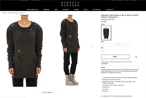 Наша любимая вещь из коллекции Yeezy x Adidas Originals - толстовка с капюшоном, которая почему-то стоит 2600 долларов, то есть 676 000 форинтов Наша любимая вещь из коллекции Yeezy x Adidas Originals - толстовка с капюшоном, которая почему-то стоит 2600 долларов, то есть 676 000 форинтов
