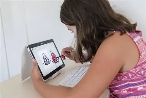 Они тоже проводят урок рисования, но на планшете