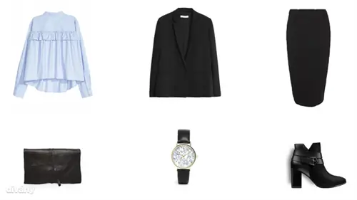 Блузка - 9490 HUF (H&M), блейзер - 8995 HUF (Mango), юбка - 5490 HUF (F&F), сумка - 28 фунтов (Asos), часы - 20 фунтов (Asos), ботильоны - 29990 HUF (Tamaris) Блузка - 9490 HUF (H&M), блейзер - 8995 HUF (Mango), юбка - 5490 HUF (F&F), сумка - 28 фунтов (Asos), часы - 20 фунтов (Asos), ботильоны - 29990 HUF (Tamaris)