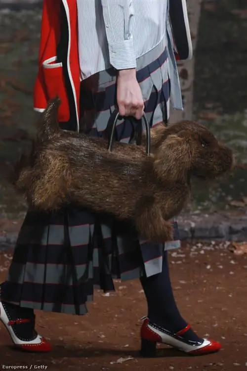 Реалистичная сумка из лохматого меха таксы из коллекции Thom Browne Реалистичная сумка из лохматого меха таксы из коллекции Thom Browne