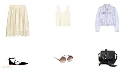 Юбка - 12 990 форинтов (H&M), топ - 7 995 форинтов (Mango), джинсовая куртка - 9 995 форинтов (Stradivarius), туфли - 9 995 форинтов (Zara), солнцезащитные очки - 2 495 форинтов (Parfois), сумка - 29,99 евро (Reserved) Юбка - 12 990 форинтов (H&M), топ - 7 995 форинтов (Mango), джинсовая куртка - 9 995 форинтов (Stradivarius), туфли - 9 995 форинтов (Zara), солнцезащитные очки - 2 495 форинтов (Parfois), сумка - 29,99 евро (Reserved)