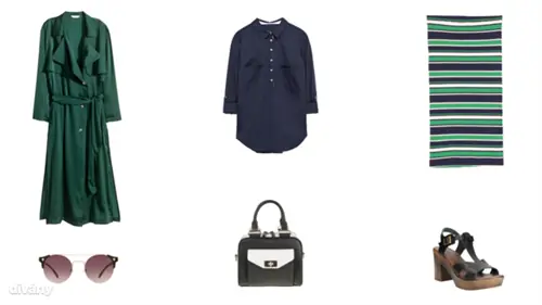 Пальто - 17 990 форинтов (H&M), блузка - 6 995 форинтов (Zara), юбка - 4 995 форинтов (Stradivarius), солнцезащитные очки - 5 595 форинтов (Mango), сумка - 8 895 форинтов (Parfois), сандалии - 8 190 форинтов (CCC)