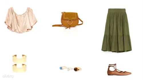 Блузка - 6995 HUF (Bershka), сумка - 4995 HUF (Pull&Bear), юбка - 9995 HUF (Asos), браслет - 8 HUF (Asos), кольца - 3595 HUF (Mango), туфли - 8990 HUF (H&M)