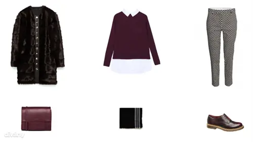 Пальто - 32 995 форинтов (Zara), топ - 8 995 форинтов (Stradivarius), брюки - 3 990 форинтов (H&M), сумка - 95 форинтов (Asos), шарф - 5 995 форинтов (Zara), туфли - 7 990 форинтов (Deichmann)