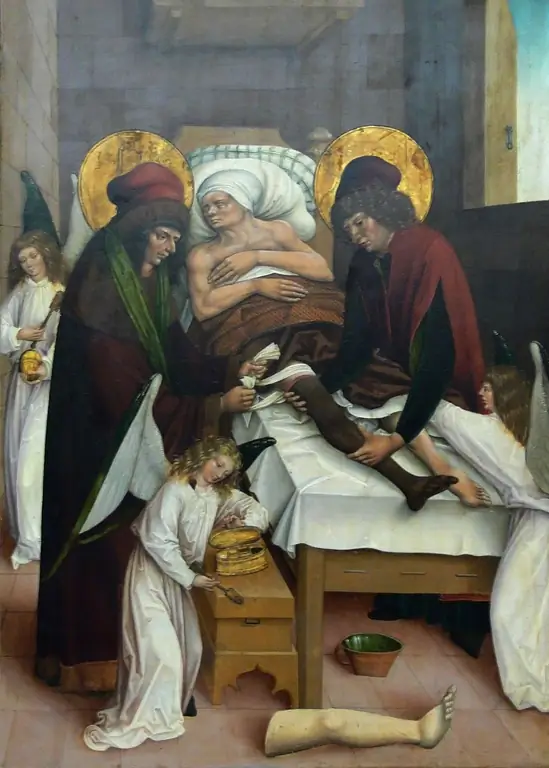 КОСМОС И ДЭМИЕН, БЛИЗНЕЦЫ, ВРАЧИ, ВРАЧИ, ПЕРЕСАДКА, НОГА