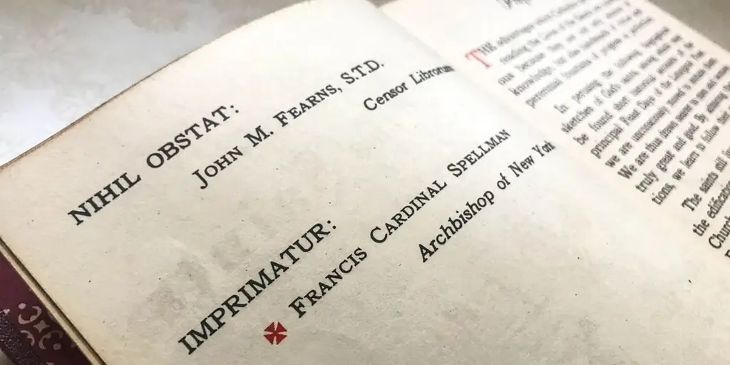 Что такое "разрешение" в некоторых католических книгах?