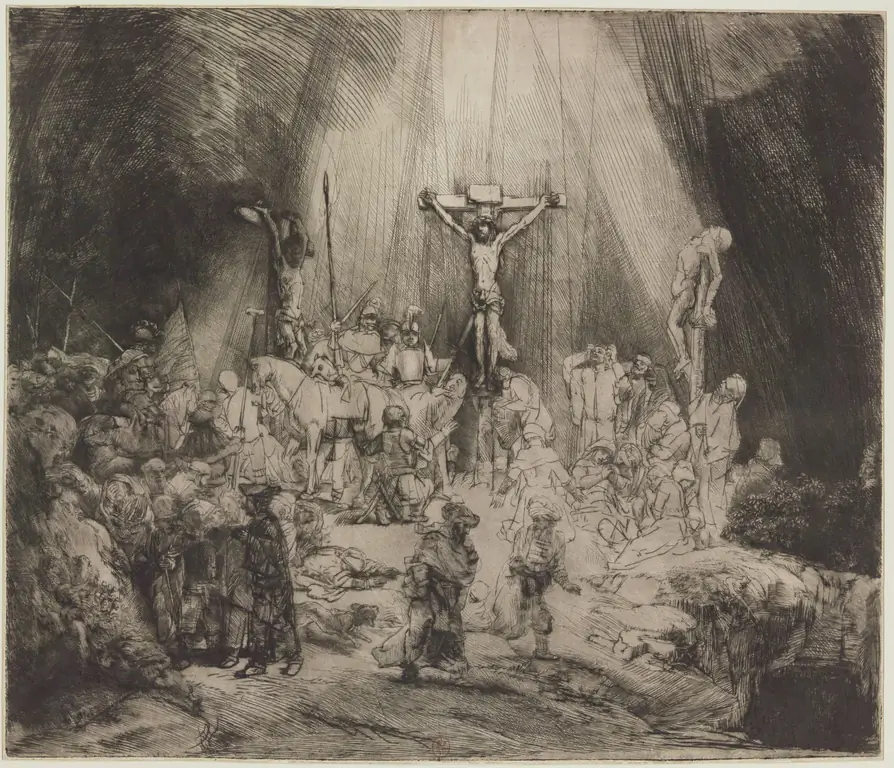 ХРИСТОС РАСПЯТ МЕЖДУ ДВУМЯ РАЗБОЙНИКАМИ, ТРЕТЬИМ КРЕСТОМ