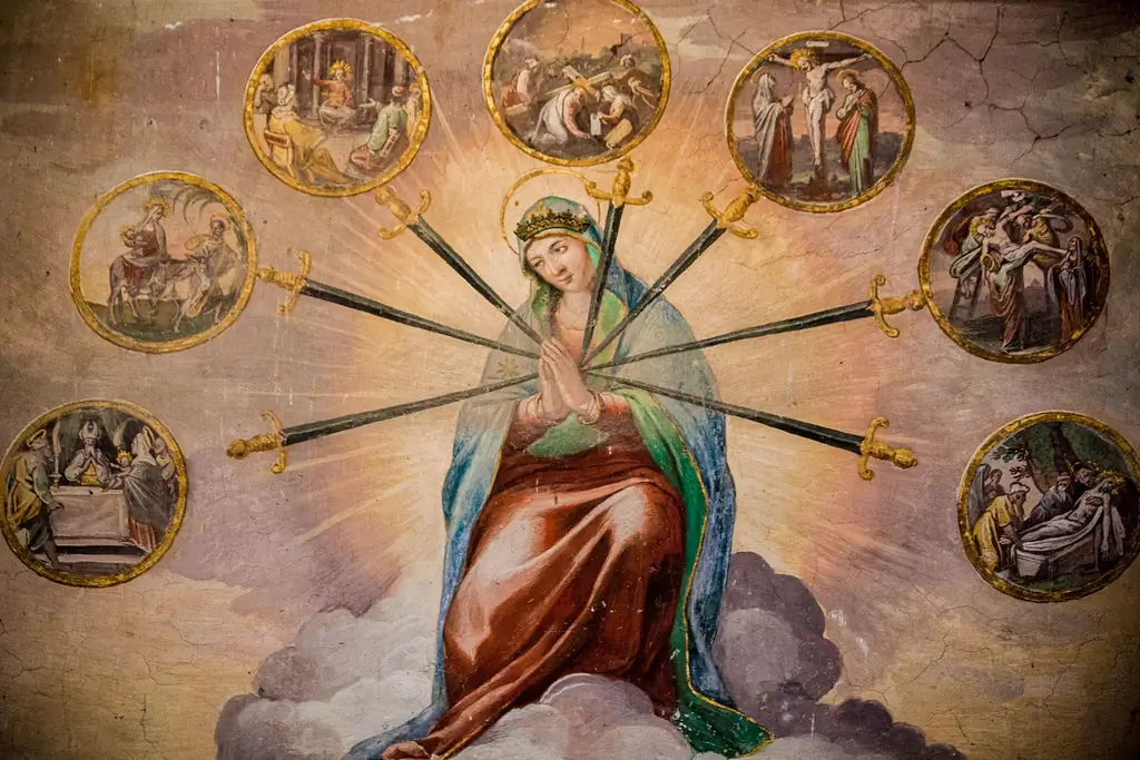 На этом 'Страстная пятница,' Папа говорит, что думает о 7 печалях Марии's, когда он молится вечером Ангелус