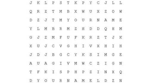 Врачи говорят, что если вы сможете найти ВАШЕ ИМЯ в этой головоломке, ваше психическое здоровье улучшится