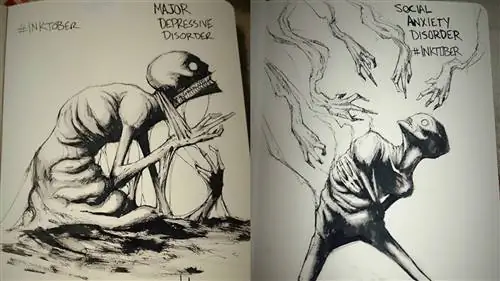 10 мрачных иллюстраций, показывающих борьбу людей с психическими заболеваниями и расстройствами