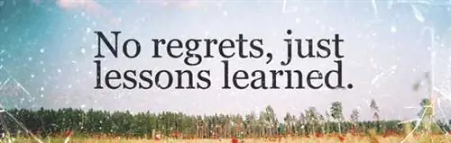 никаких сожалений, просто извлеченные уроки, цитата